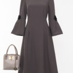 ★エムズグレイシー ・ワンピース★バッグ柄素敵42★エレガント ☆エムズグレイシー ・ワンピース☆バッグ柄素敵42☆エレガント